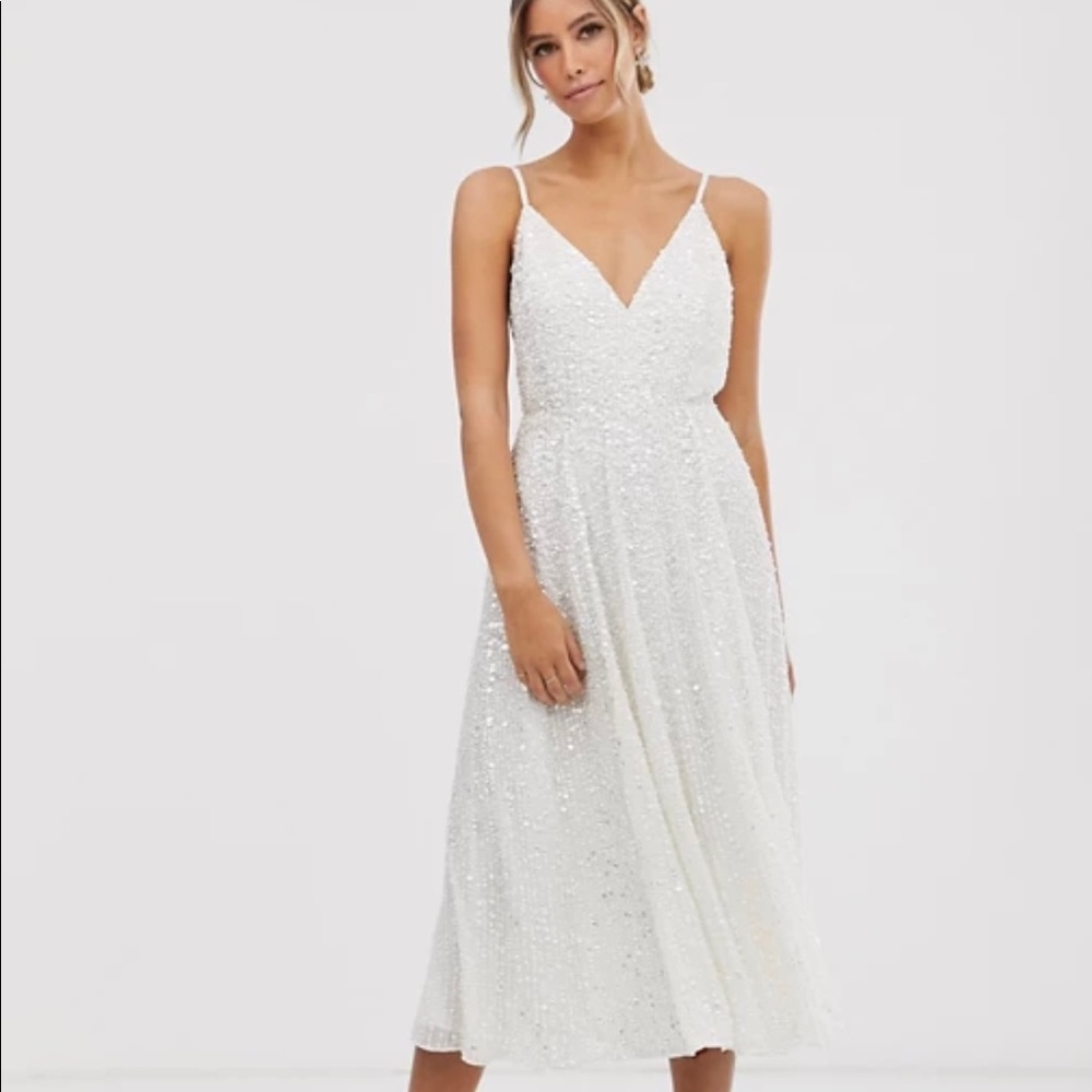ASOS Bridal Embellished Cami Midi Dress